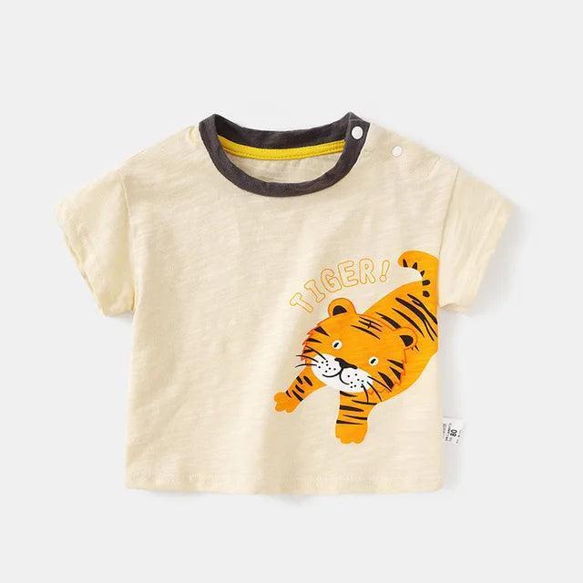 Summer Kids Cartoon T-Shirt - Animal Print Tees - ClubOn