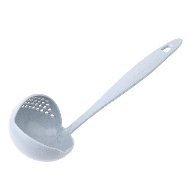 Silicone Soup Ladle with Long Handle – Heat-Resistant Cooking Spoon & Colander - ClubOn