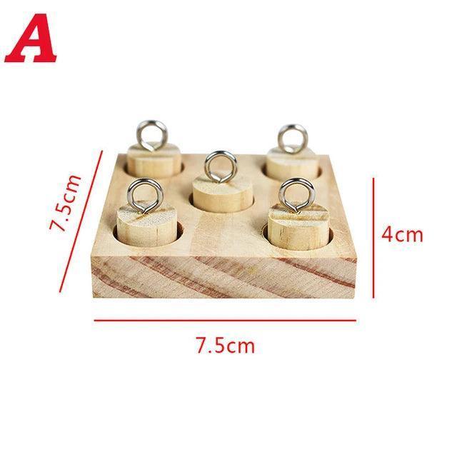 Wooden Interactive Training Block Puzzle – DIY Educational Toy for Parrots & Birds - ClubOn