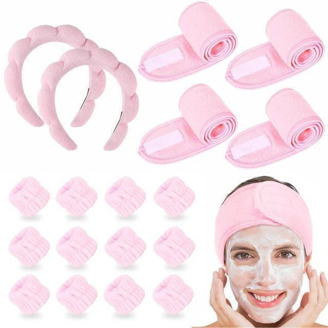 18-Piece Postpartum Headband & Skincare Set – Hair Accessories for Makeup & Facial Care - ClubOn