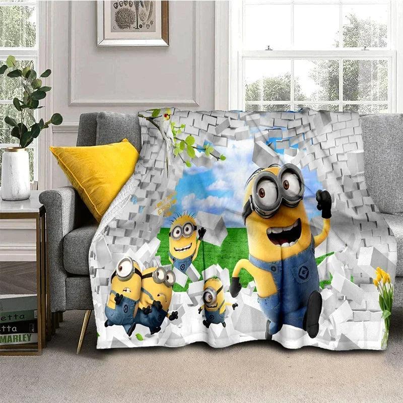 Kawaii Despicable Me Minions Flannel Blanket – Soft Throw Blanket - ClubOn