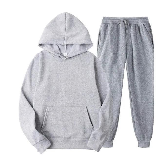Men's Hooded Tracksuit Set - Sweatshirt & Drawstring Pants - ClubOn