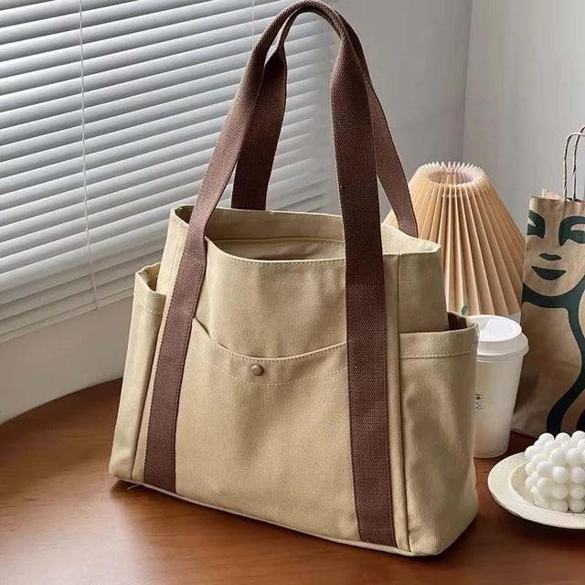 Large Capacity Canvas Tote Bag for Work & College - ClubOn