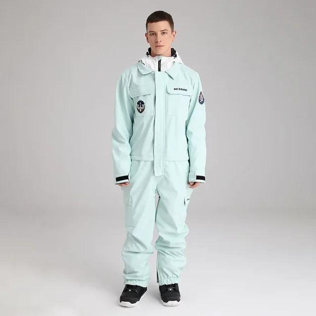 Windproof Hooded Ski Suit - Waterproof Jumpsuit - ClubOn