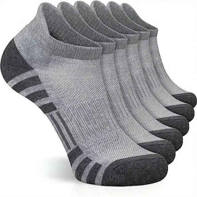 6 Pairs Cushioned Ankle Athletic Running Socks - Breathable Low Cut Sports Tab Socks for Men & Women - ClubOn