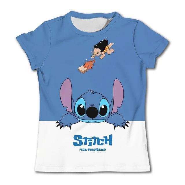 Stitch Disney T-Shirt | Cute Kids' Casual Short Sleeve Top - ClubOn