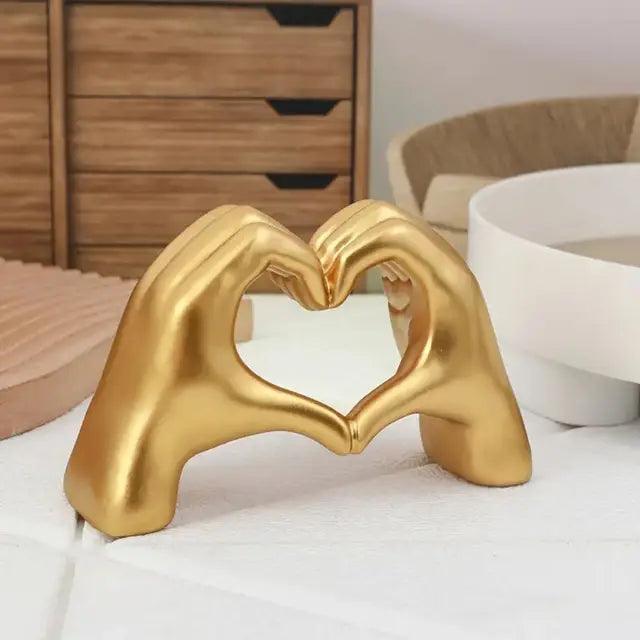 Love Heart Finger Resin Figurine - Decorative Sculpture - ClubOn