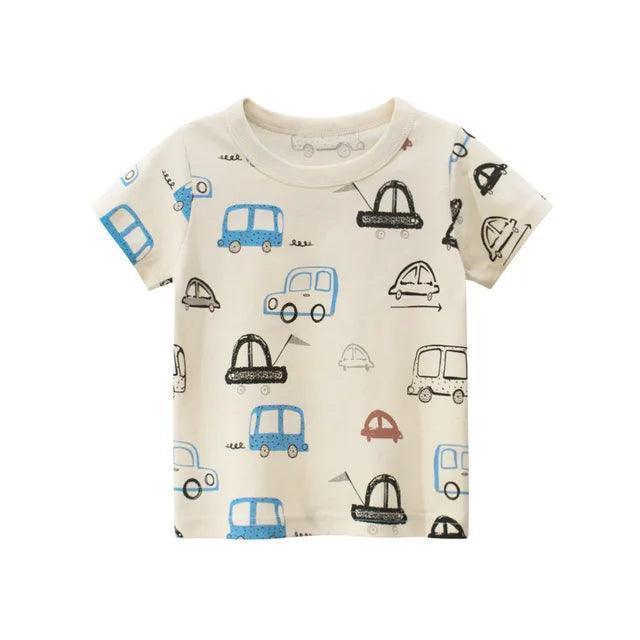 Little Maven Kids T-Shirt with Cute Cars Pattern - ClubOn