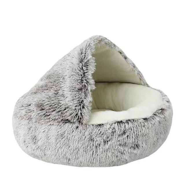 Warm Plush Cat Bed | Round Sleeping Nest for Small Dogs & Kittens - ClubOn