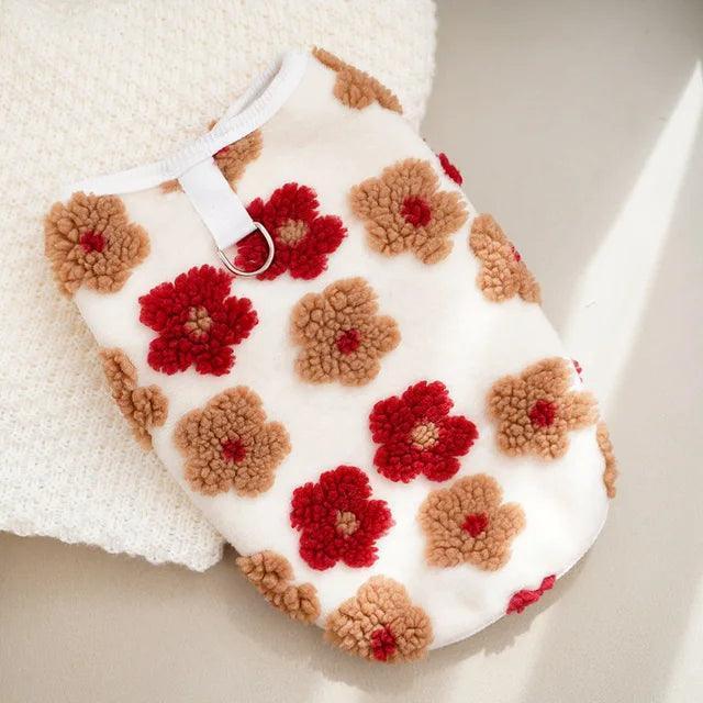 Winter Flower Pattern Dog Vest Jacket | Thicken Warm Coat - ClubOn