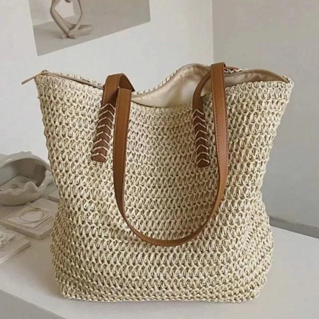Summer Woven Straw Shoulder Bag - ClubOn
