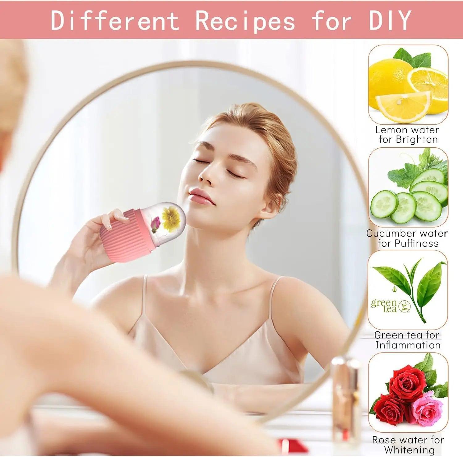 Silicone Ice Cube Trays – Beauty Lifting Ice Ball Face Massager & Contouring Eye Roller for Facial Treatment - ClubOn