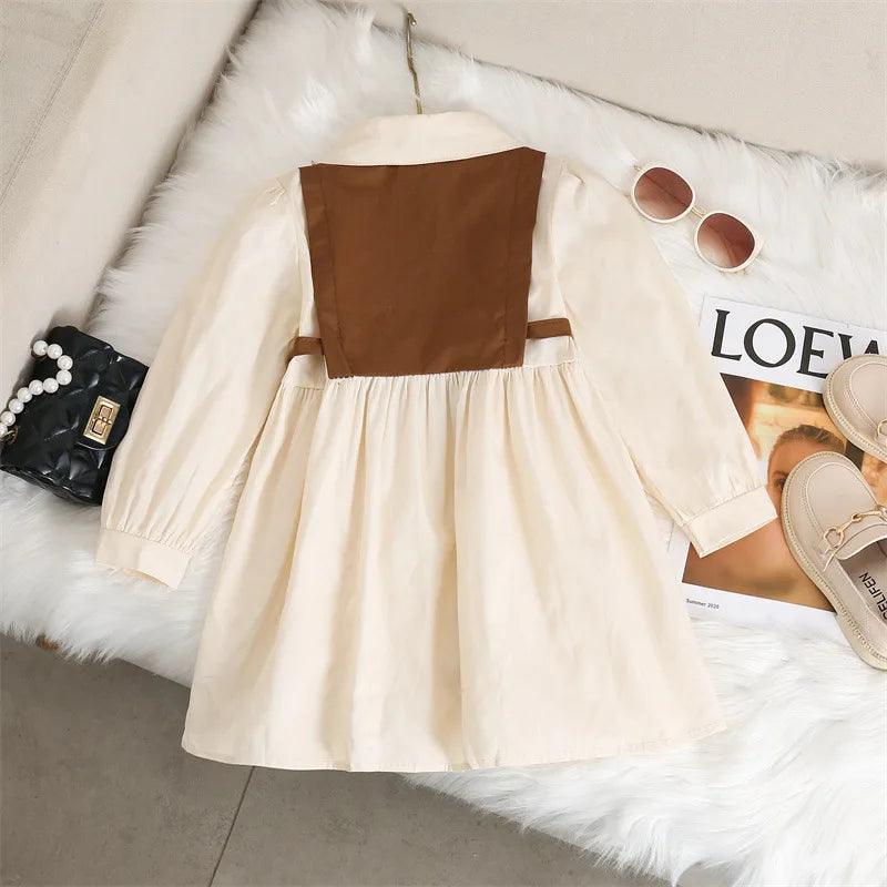 Fashion Long Sleeve Dress for Girls - Casual Princess Bow - ClubOn