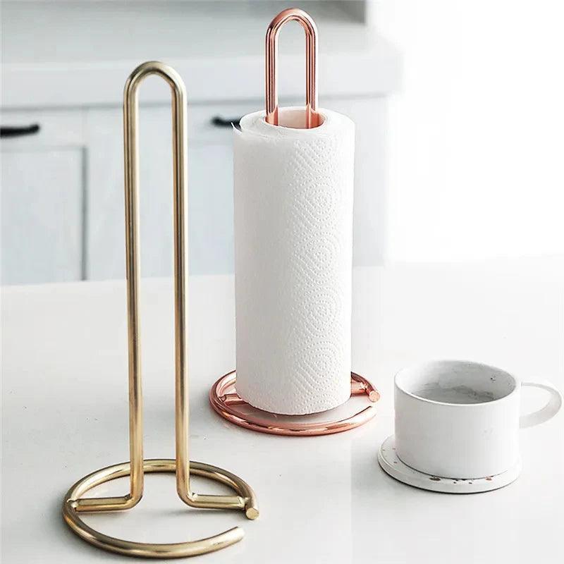 Stainless Steel Paper Towel Holder - Vertical Kitchen & Bathroom Tissue Stand - ClubOn