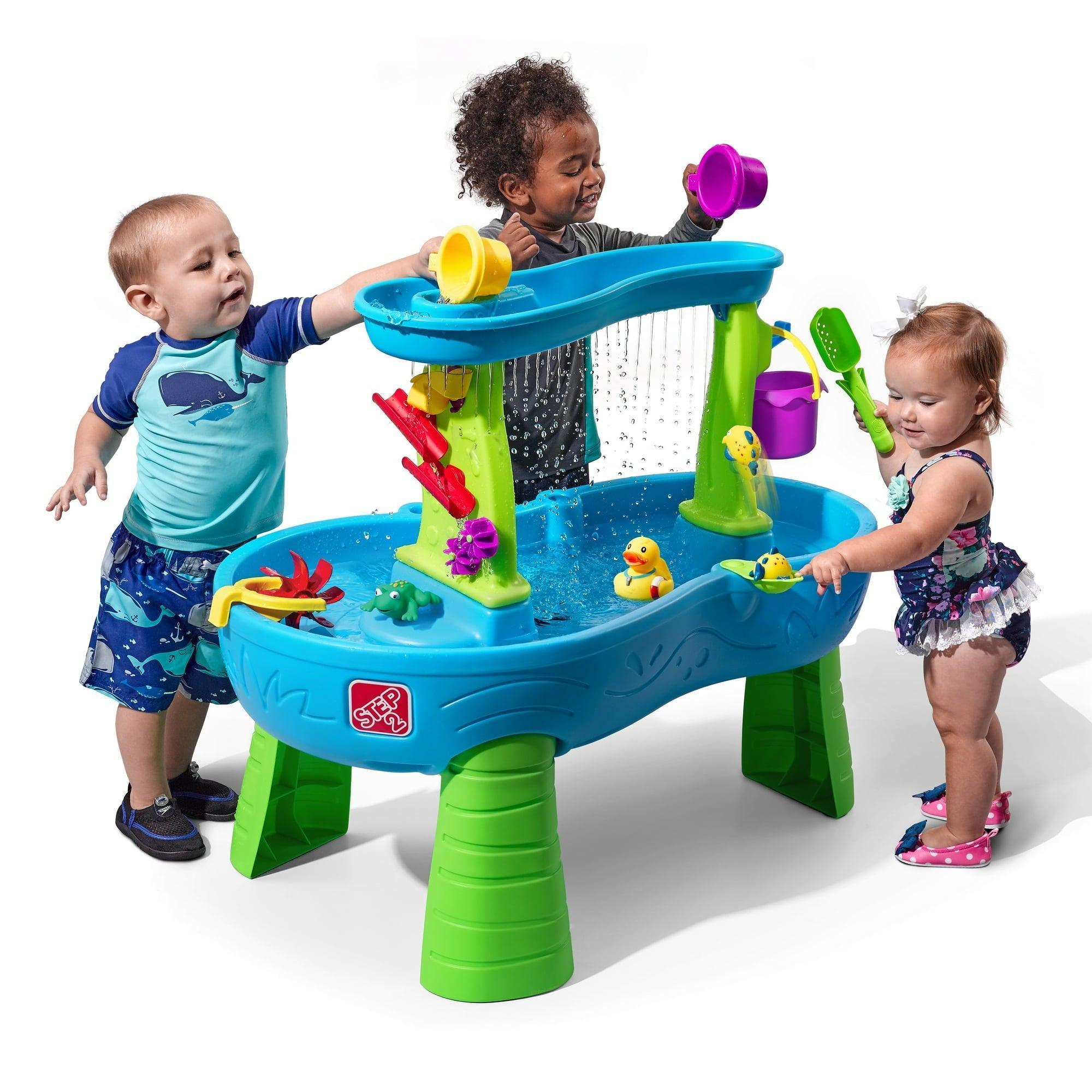 Step2 Rain Showers Splash Pond – Blue Plastic Water Table for Toddlers - ClubOn