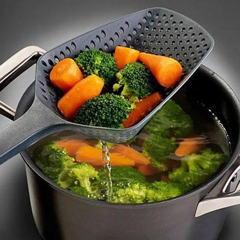 Large Strainer Spoon with Funnel – Portable Fried Food & Vegetable Water Filter for Kitchen - ClubOn