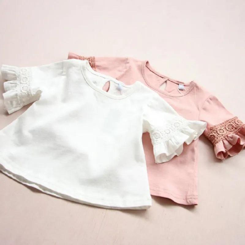 Lace Toddler T-Shirts for Girls | Summer Cotton Tops (1-8Y) - ClubOn
