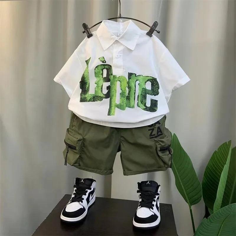Boutique Summer Outfits for Baby Boys – 2pc Letter Set - ClubOn