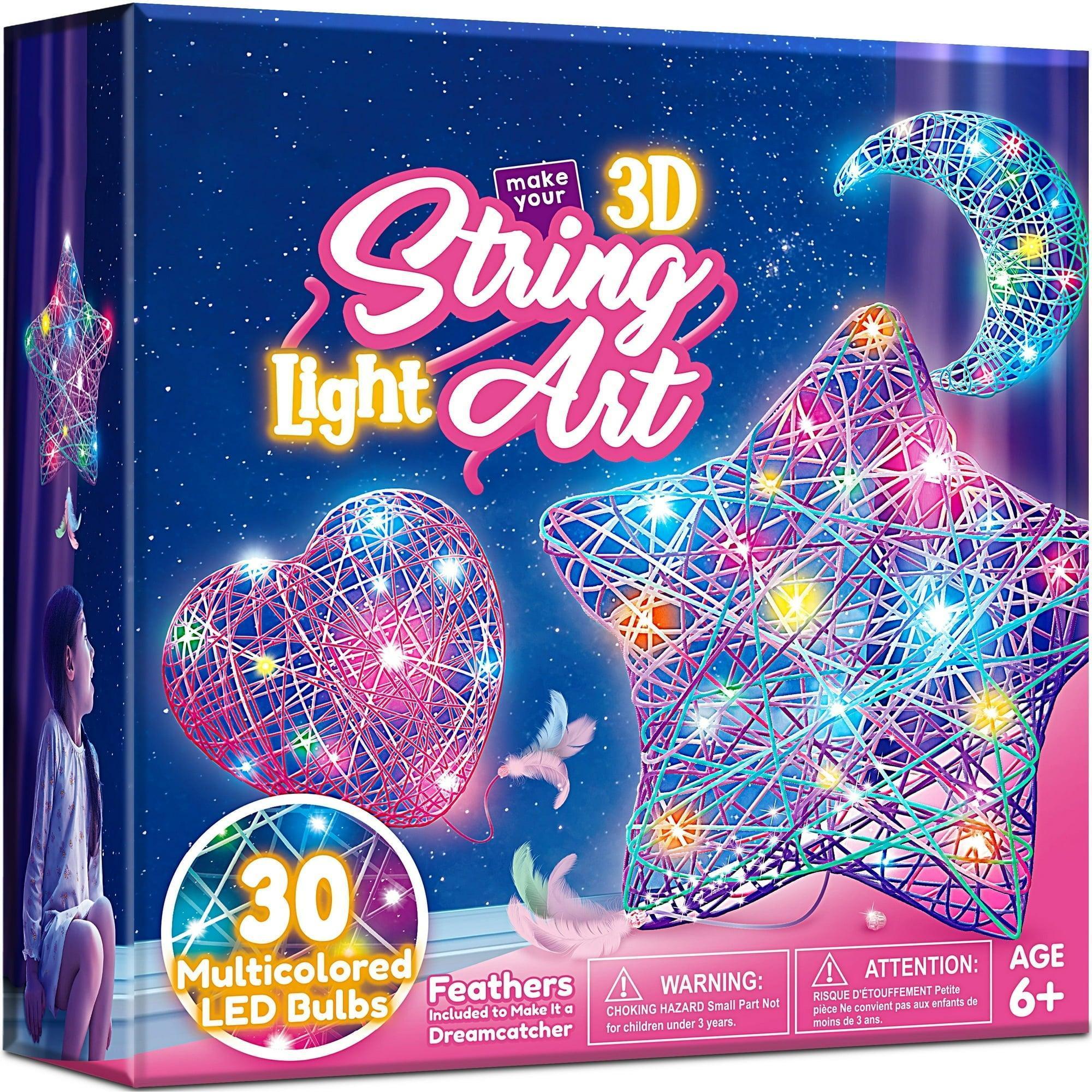 SYNCFUN 3-Pack 3D String Art Kit for Kids – 30 LED Craft Kit for Girls 6-12 - ClubOn