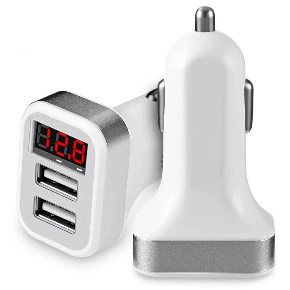 Dual USB Car Charger with Digital LCD Display – 12V/24V Voltage Monitor - ClubOn