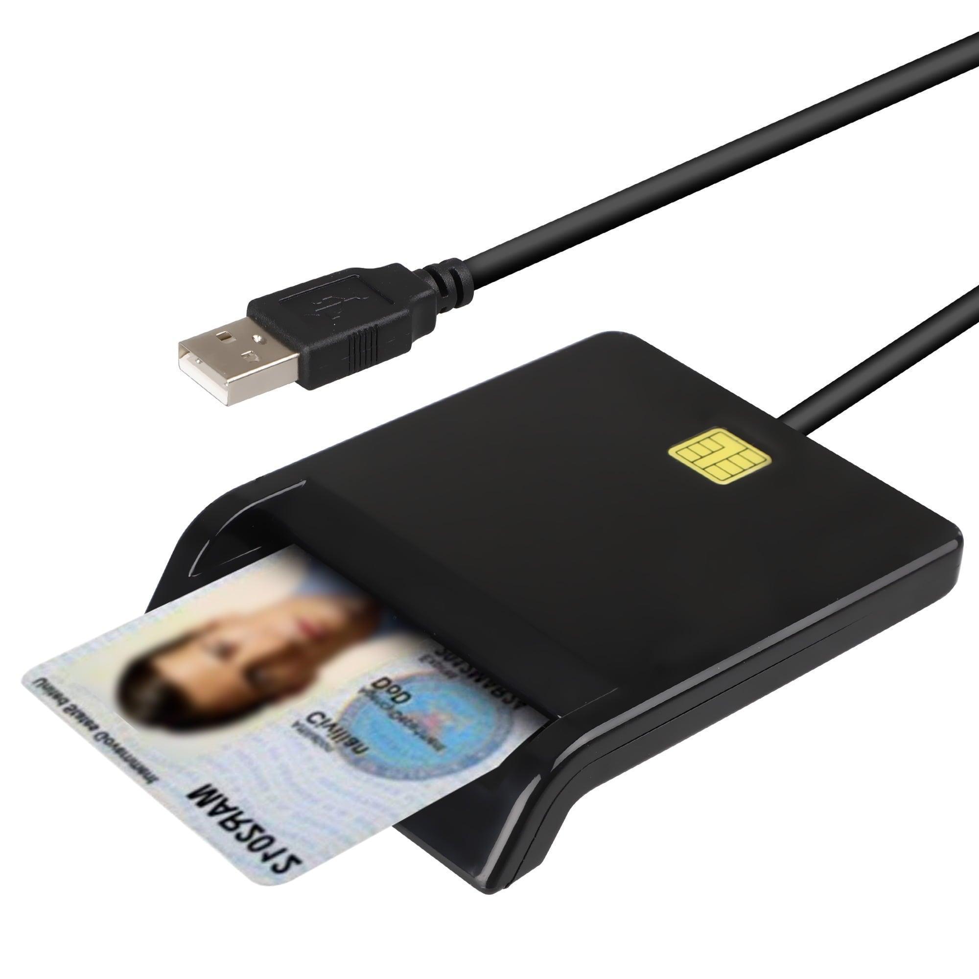 TSV CAC Smart Card Reader, DOD Military USB Common Access Card Adapter, Compatible with Military/ID/IC Bank Chip Cards - ClubOn