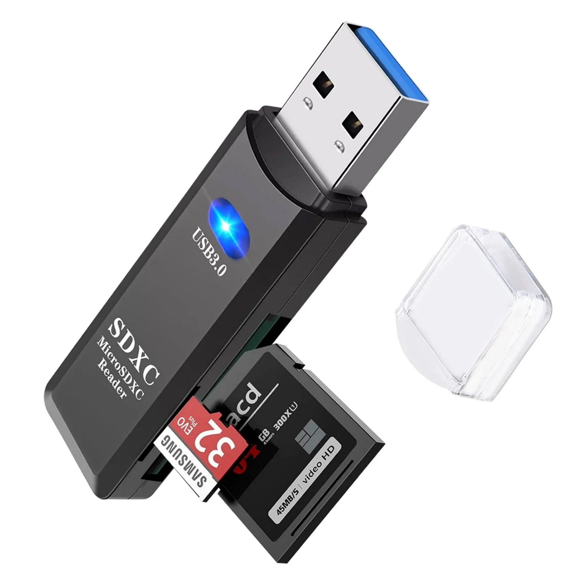 TSV USB 3.0 Portable Card Reader for SD, MicroSD, SDHC, SDXC - All-in-One Design for Mac, Windows, Linux, PC, Laptop - ClubOn
