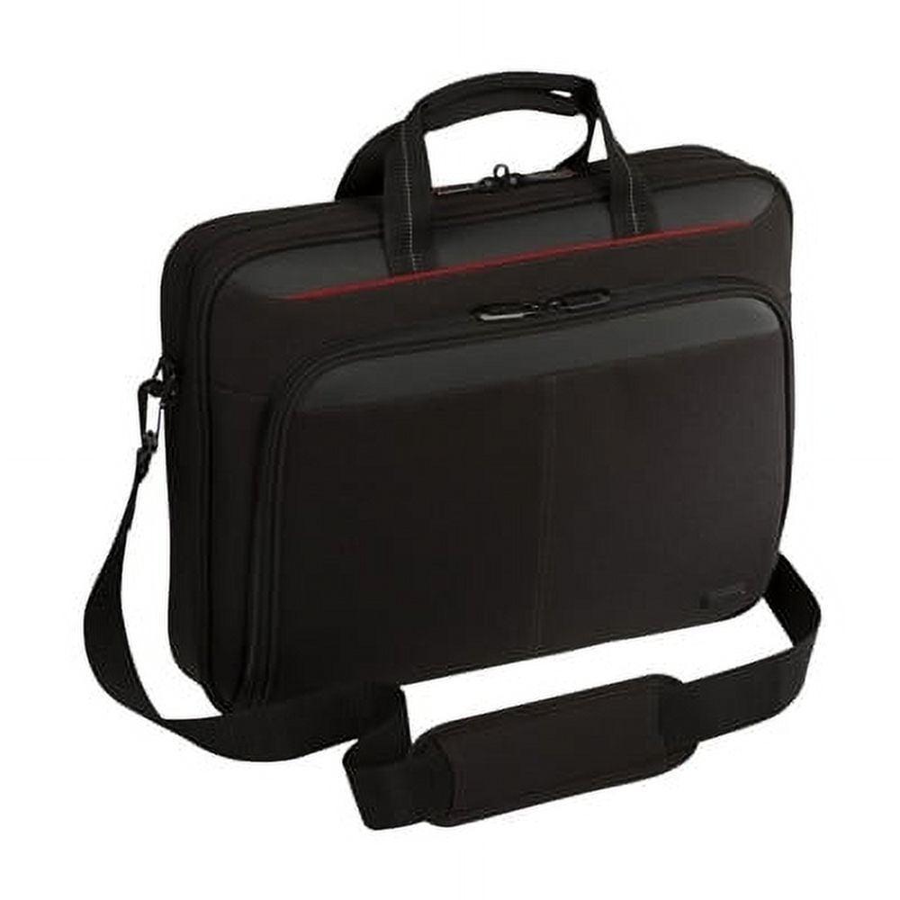 Targus Classic Slim Laptop Briefcase, Black Polyester (TCT027US) - ClubOn