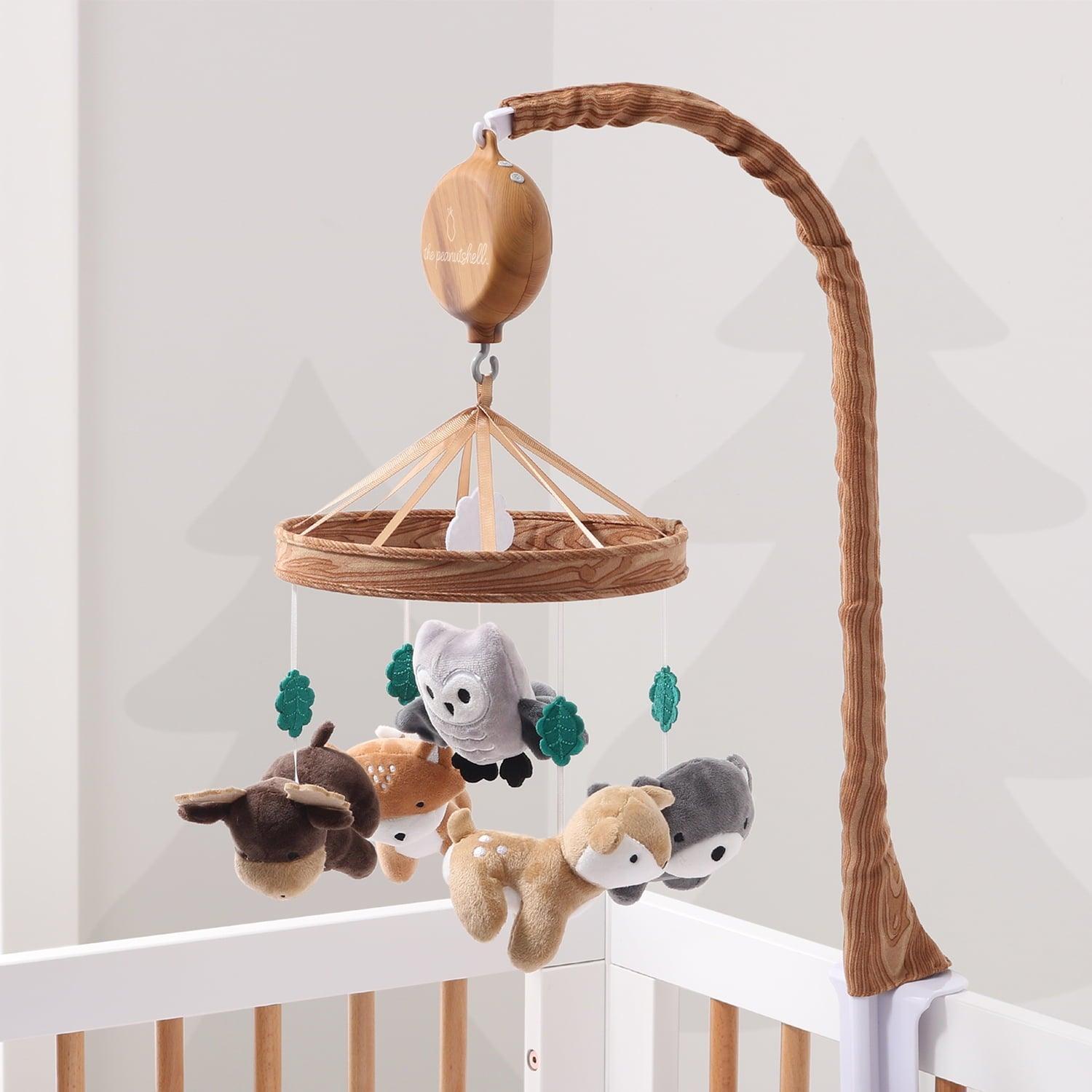 The Peanutshell Whimsical Woodland Baby Musical Crib Mobile, 12 Lullabies - ClubOn