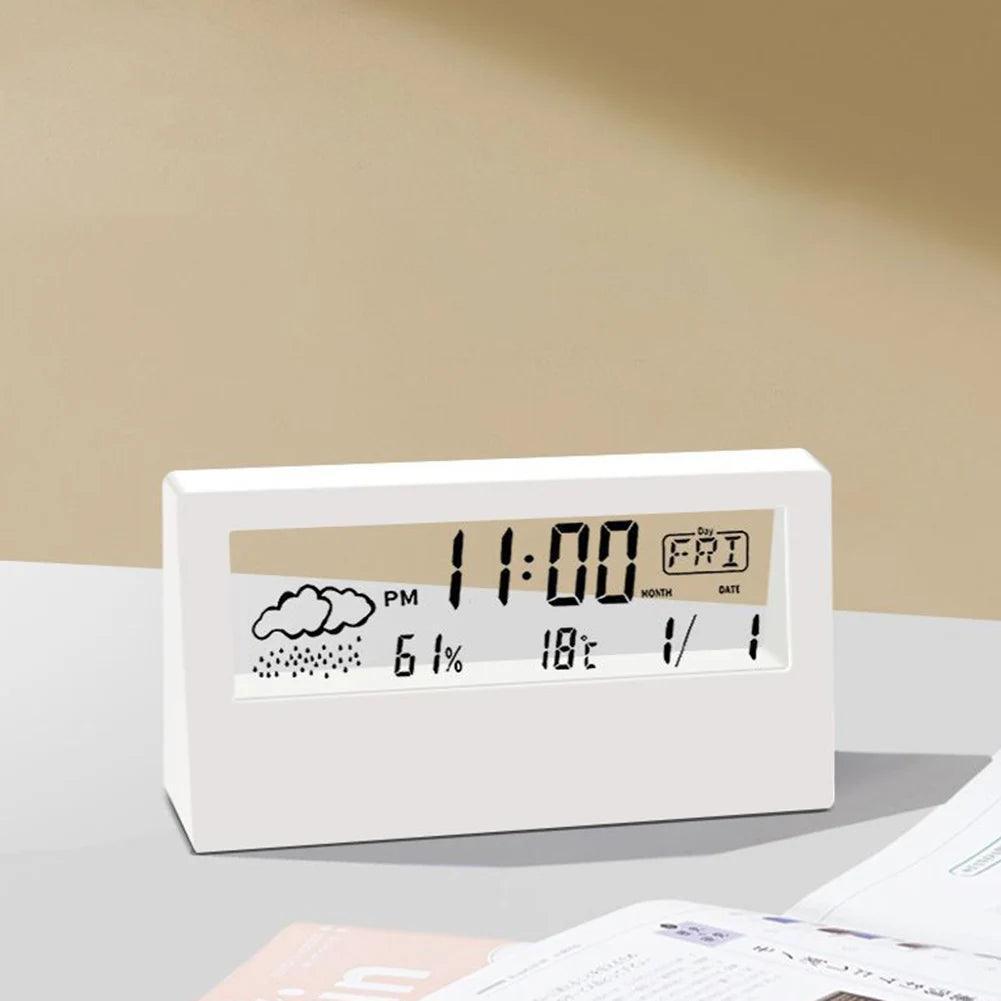 Thermo-Hygrometer Clock - Creative Weather Display Alarm - ClubOn