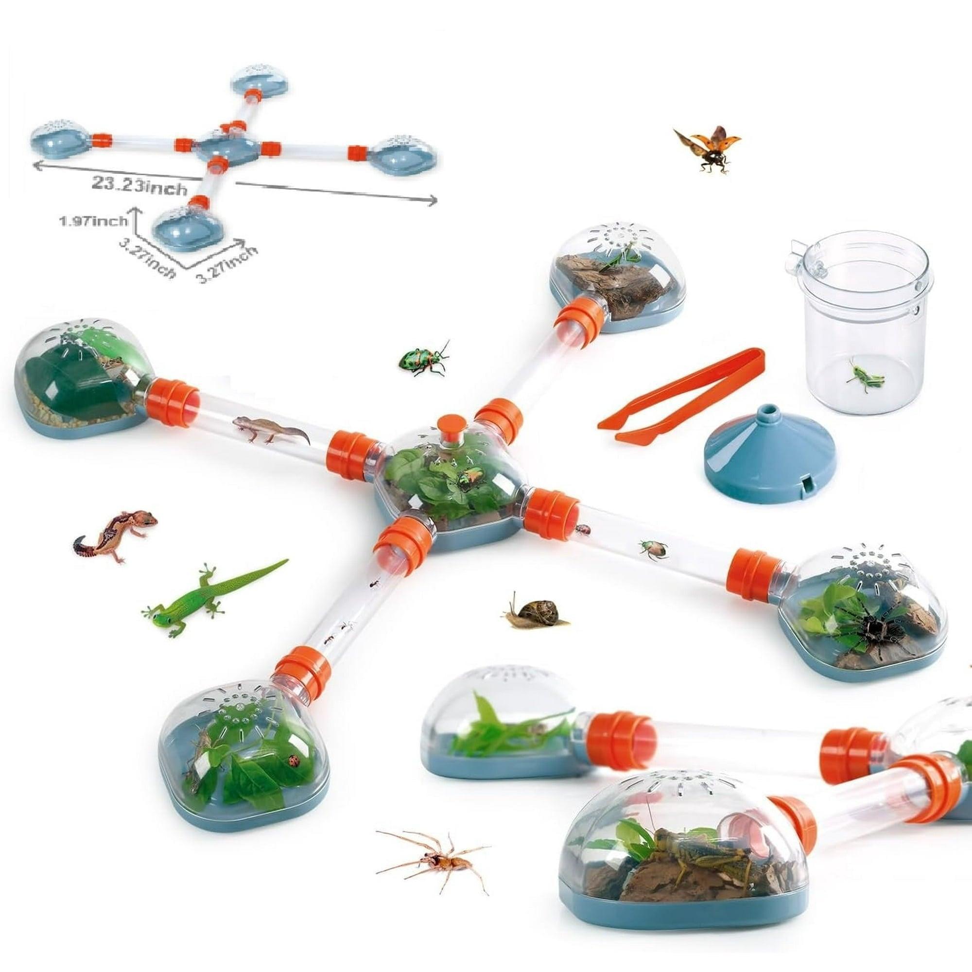 Toddlerino Outdoor Explorer Toys for Kids – Bug Catcher Kit, Plastic Vacuum Catcher Gun, Critter Keeper Habitat, Live Insect Terrarium Kit, Observation Cup, Tweezers – Gift for 3 Years Old - ClubOn