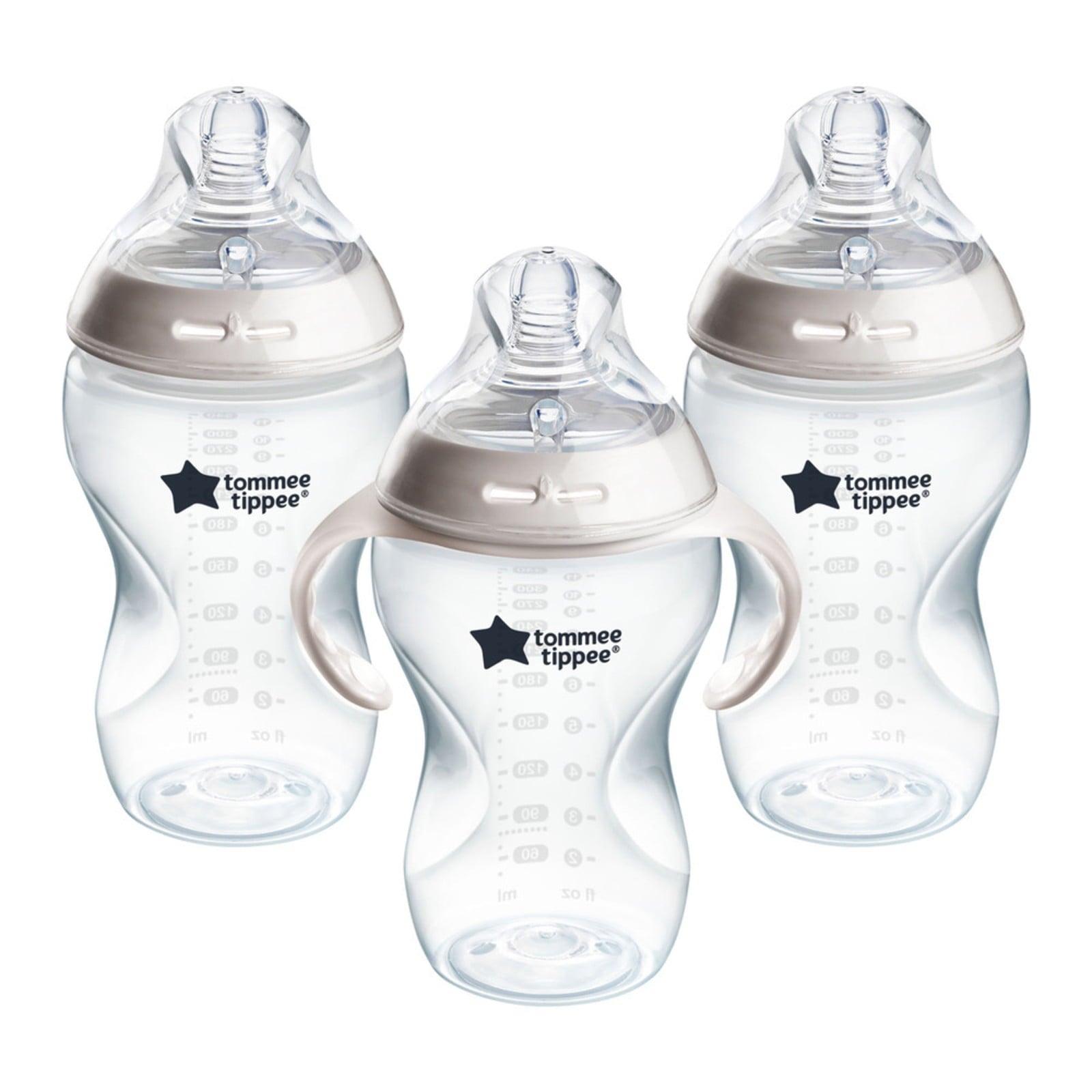 Tommee Tippee Natural Start Anti-Colic Baby Bottles, 11oz, 6m+, Self-Sterilizing, Thicker Feed Nipple - ClubOn