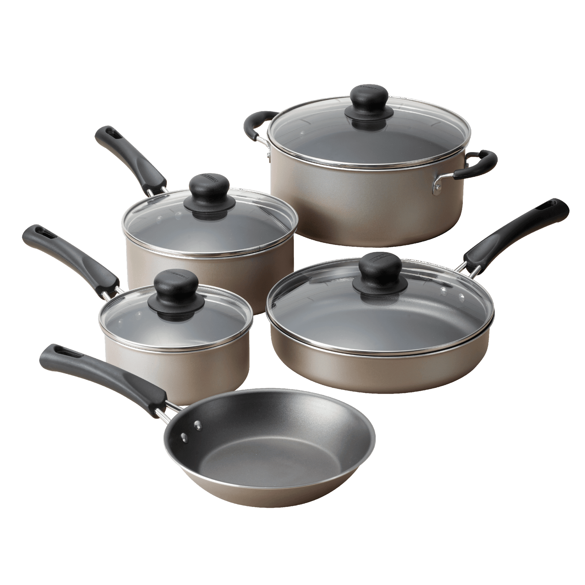 Tramontina 9-Piece Non-Stick Cookware Set, Champagne - ClubOn