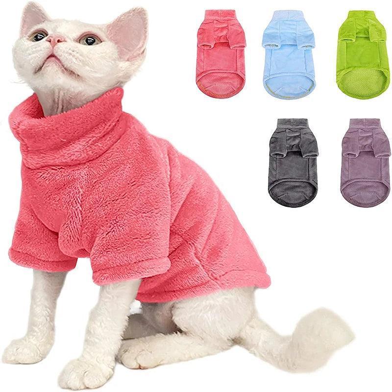 Winter Turtleneck Cat Sweater | Warm Pullover for Hairless Cats - ClubOn
