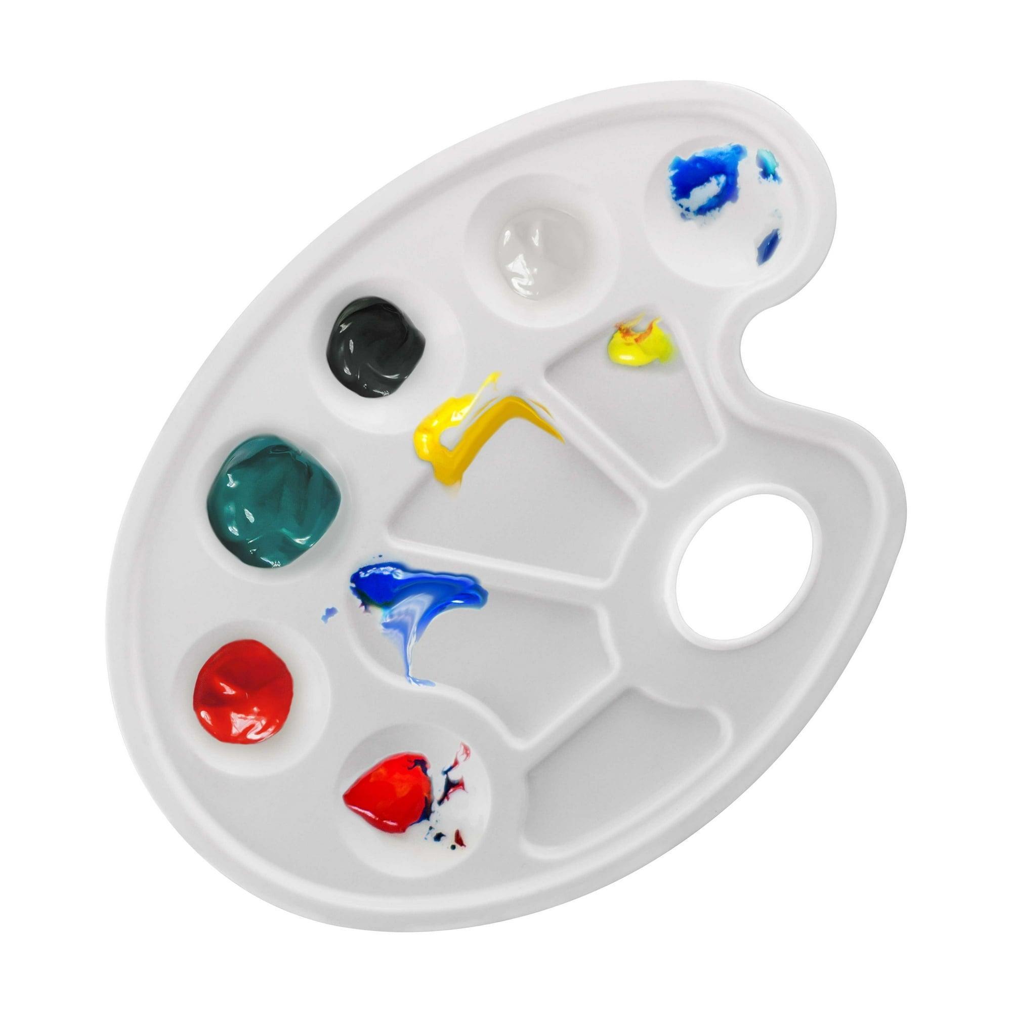 U.S. Art Supply 10-Well Plastic Artist Painting Palette, Color Mixing Tray for Acrylic, Oil, Watercolor & Tempera - ClubOn