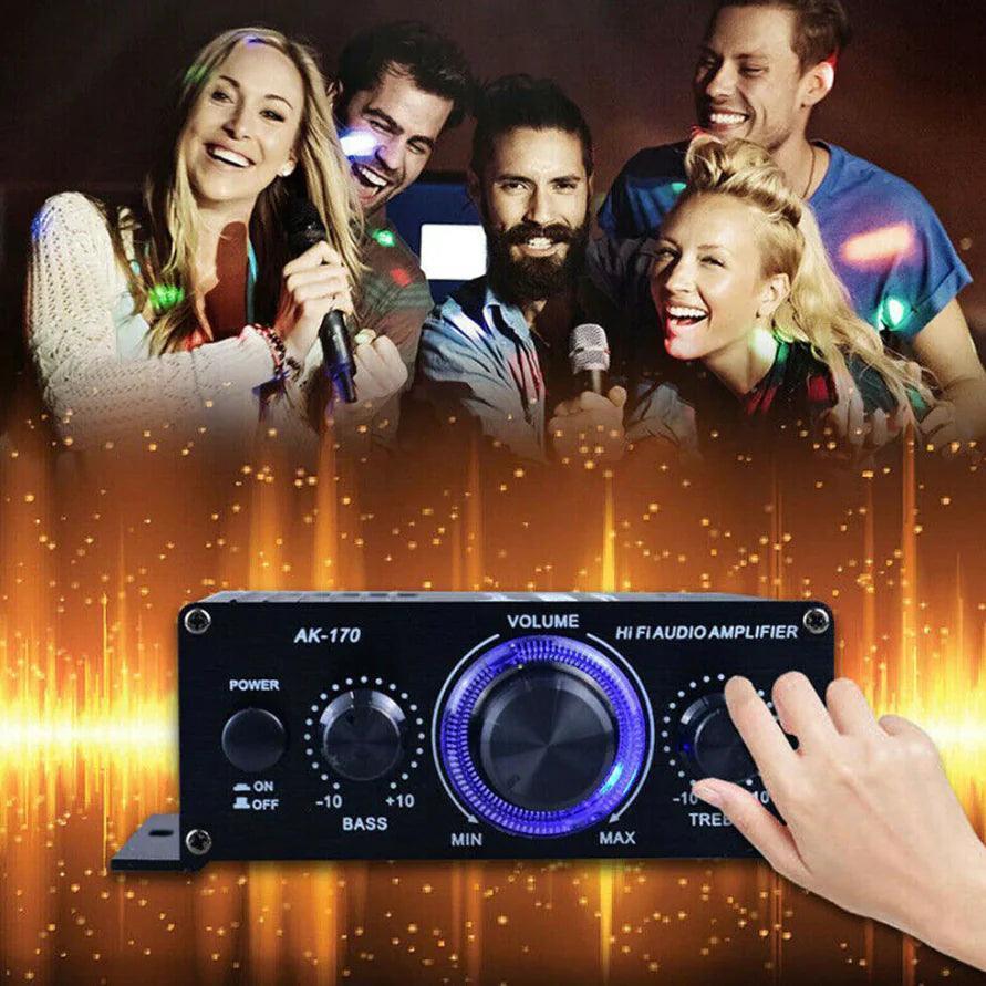 400W 12V 2 Channel Powerful Stereo Audio Power Amplifier HiFi Bass Amp Car Home - ClubOn