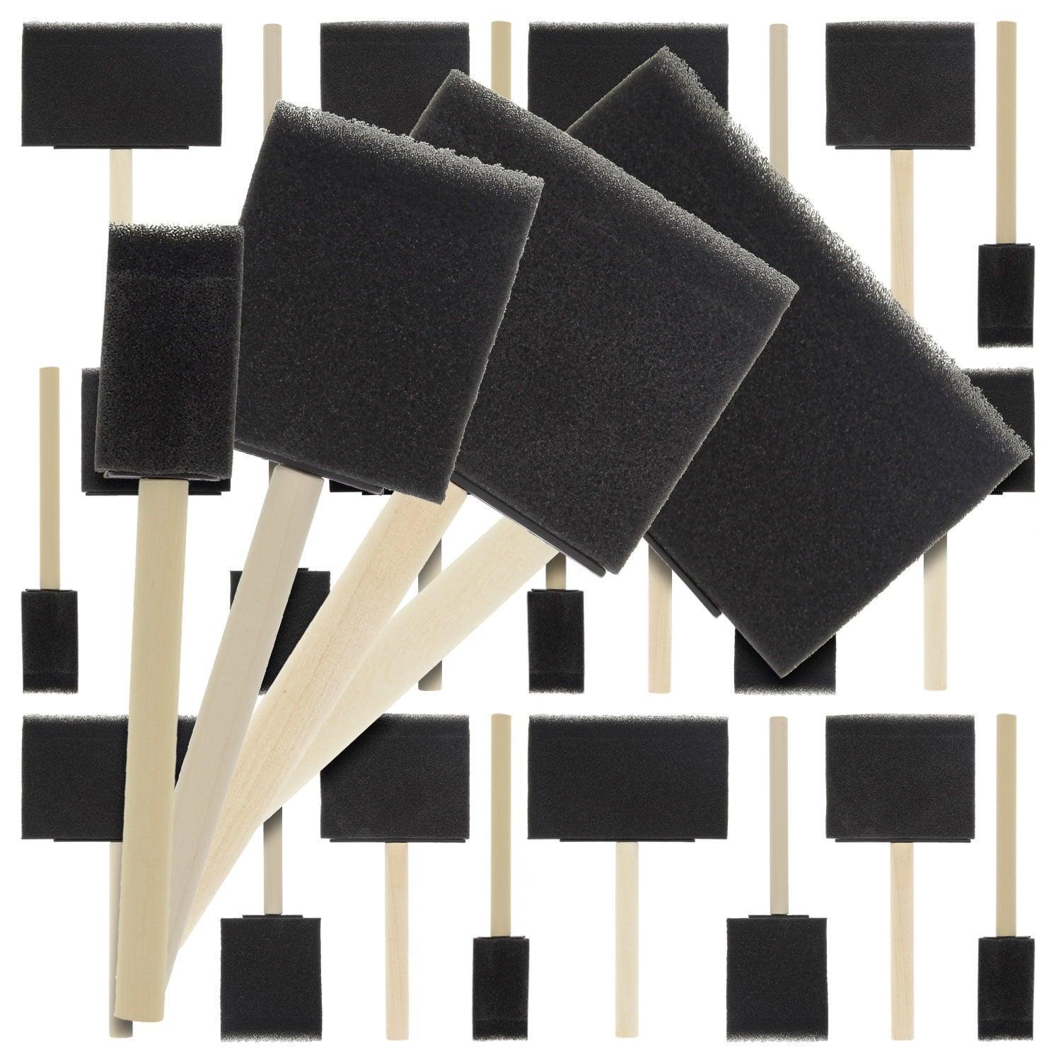 U.S. Art Supply Foam Sponge Paint Brush Set, 20 Brushes with Wood Handles, Lightweight & Durable - ClubOn