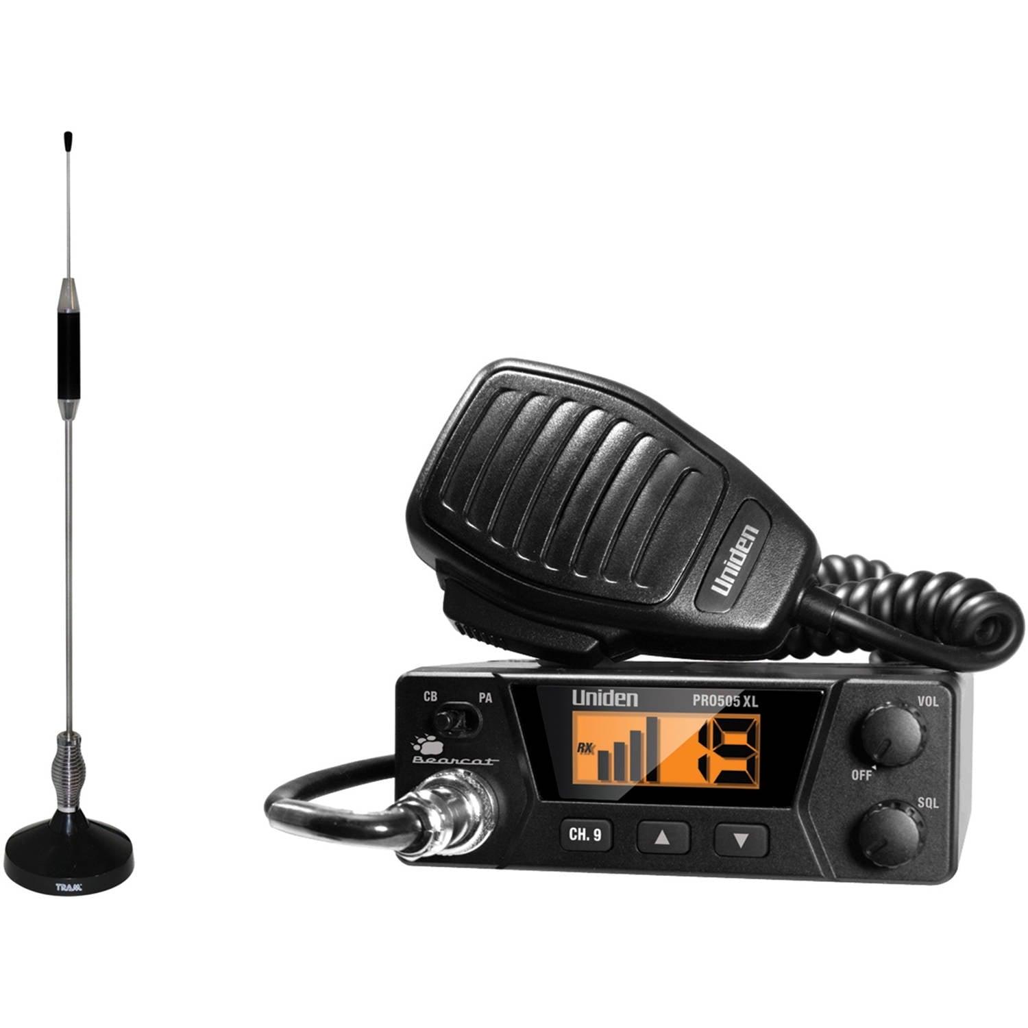 Uniden 40 Channel LCD Display CB Radio with Antenna, Black - PRO505XL - ClubOn