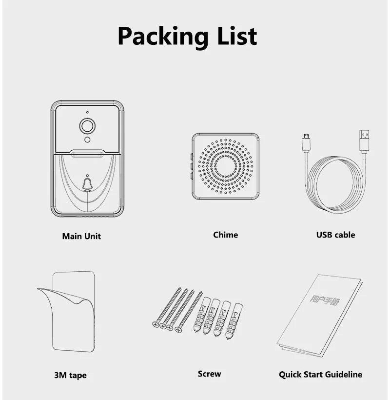 Wireless Security Smart WiFi Doorbell Intercom Video Camera Door Ring Bell Chime - ClubOn