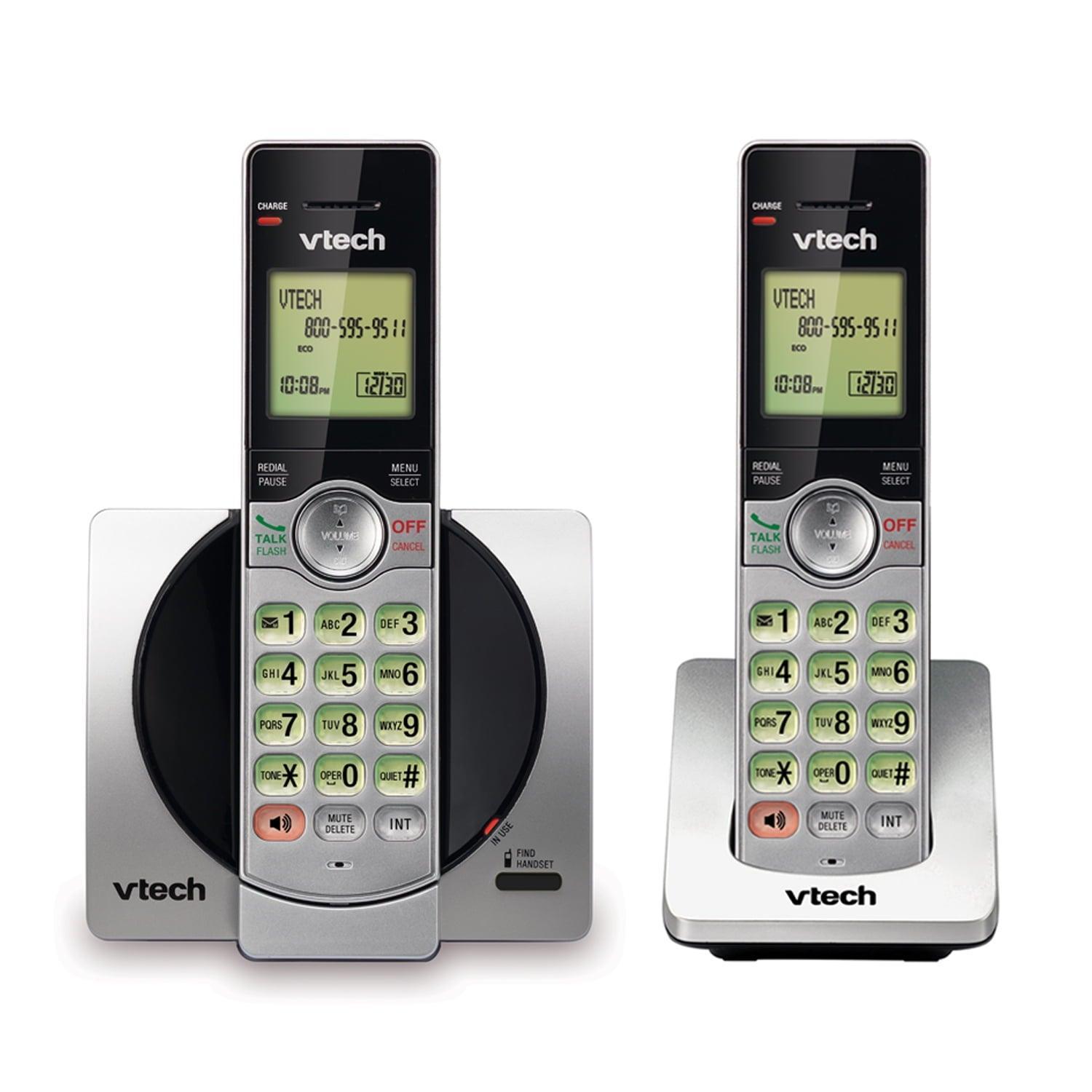 VTech CS6919-2 DECT 6.0 Cordless Phone with Caller ID, Handset Speakerphone, 2 Handsets, Silver/Black - ClubOn
