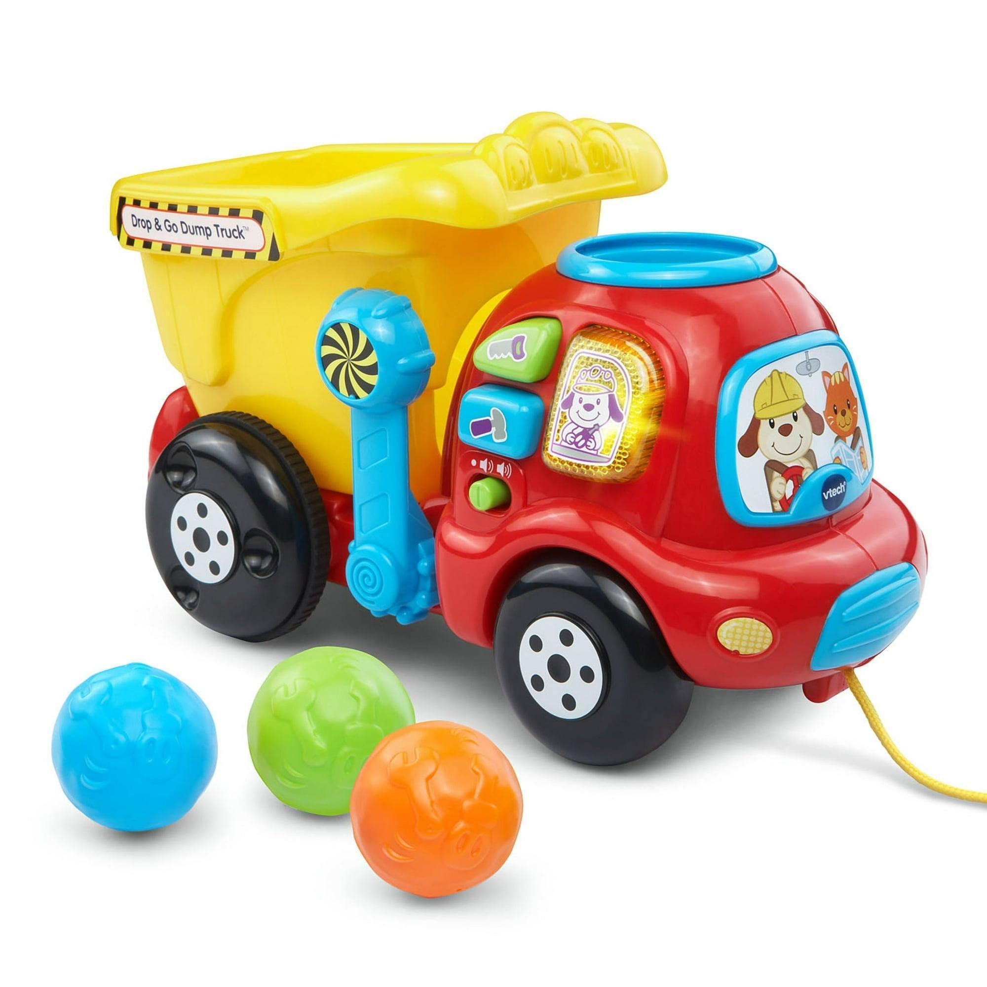 VTech Drop and Go Dump Truck, Push & Pull Toy with Accessories for Baby and Toddler - ClubOn