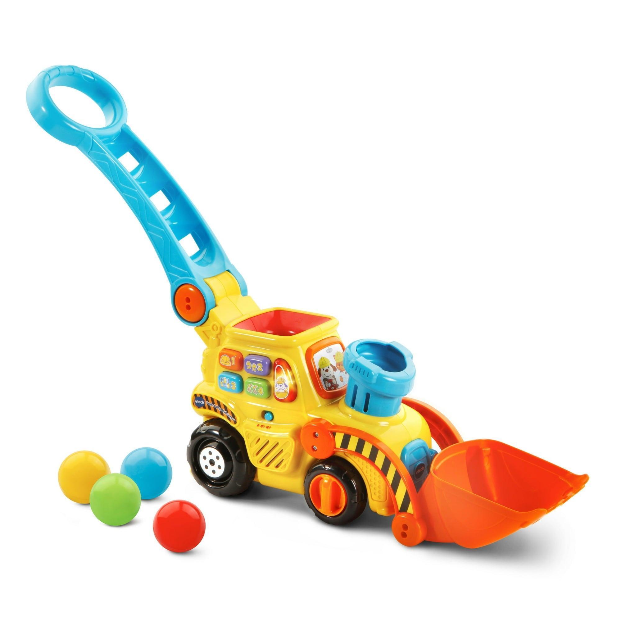 VTech Pop-a-Balls Push & Pop Bulldozer with Accessories, Baby and Toddler Toy - ClubOn