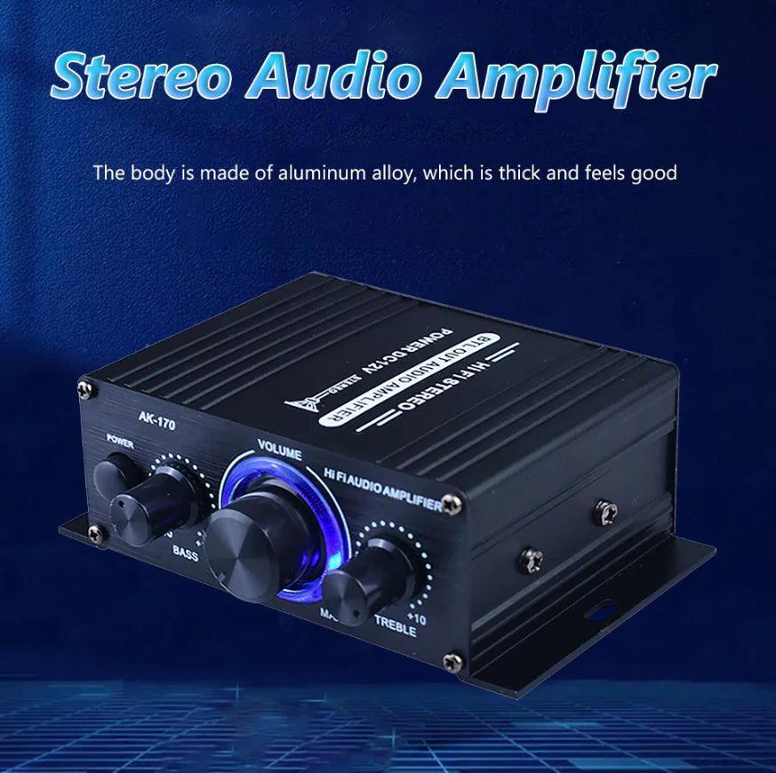400W 12V 2 Channel Powerful Stereo Audio Power Amplifier HiFi Bass Amp Car Home - ClubOn