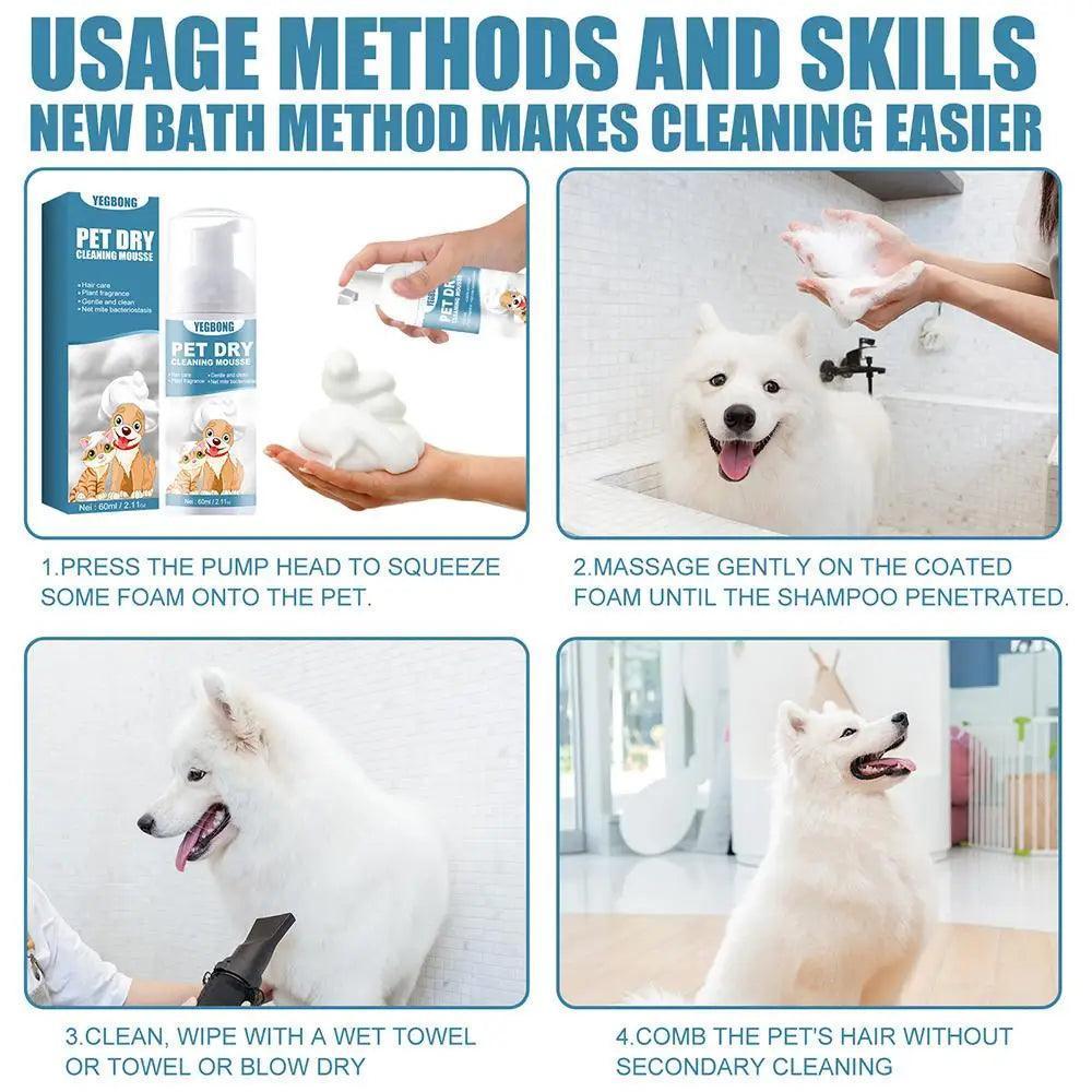 Waterless Cat Shampoo | 60ml Pet Cleaning Mousse - ClubOn
