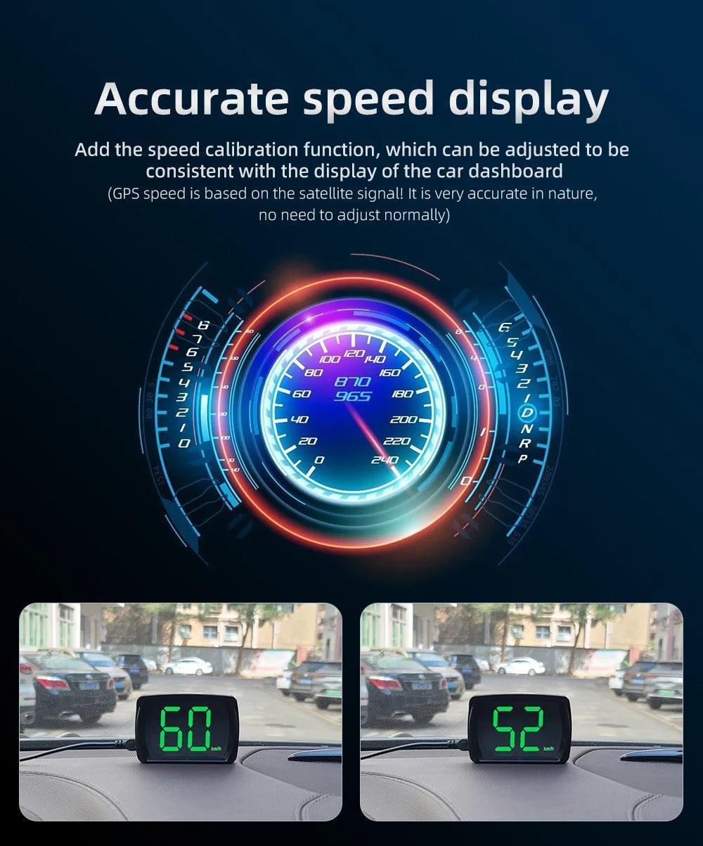 Wired Car Head-Up Display GPS Speedometer - Digital HUD Projector - ClubOn