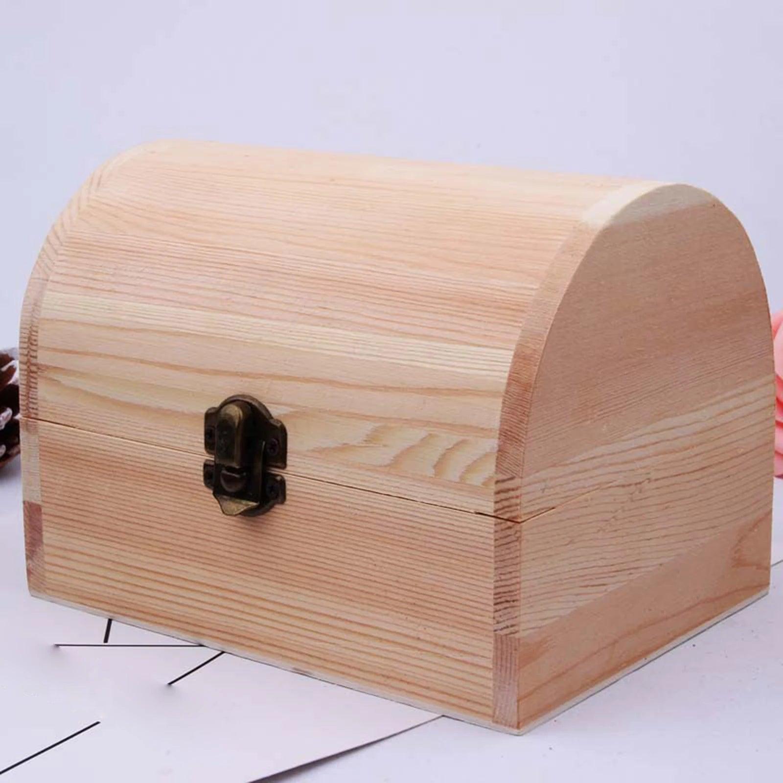 Wooden Treasure Chest Box – DIY Jewelry Storage Organizer - ClubOn