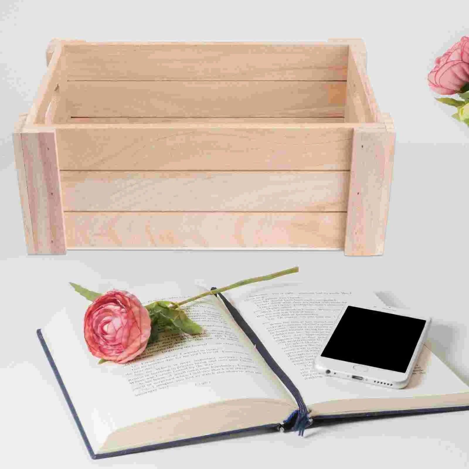 Rustic Wooden Storage Box – Organizer for Desk & Bathroom - ClubOn