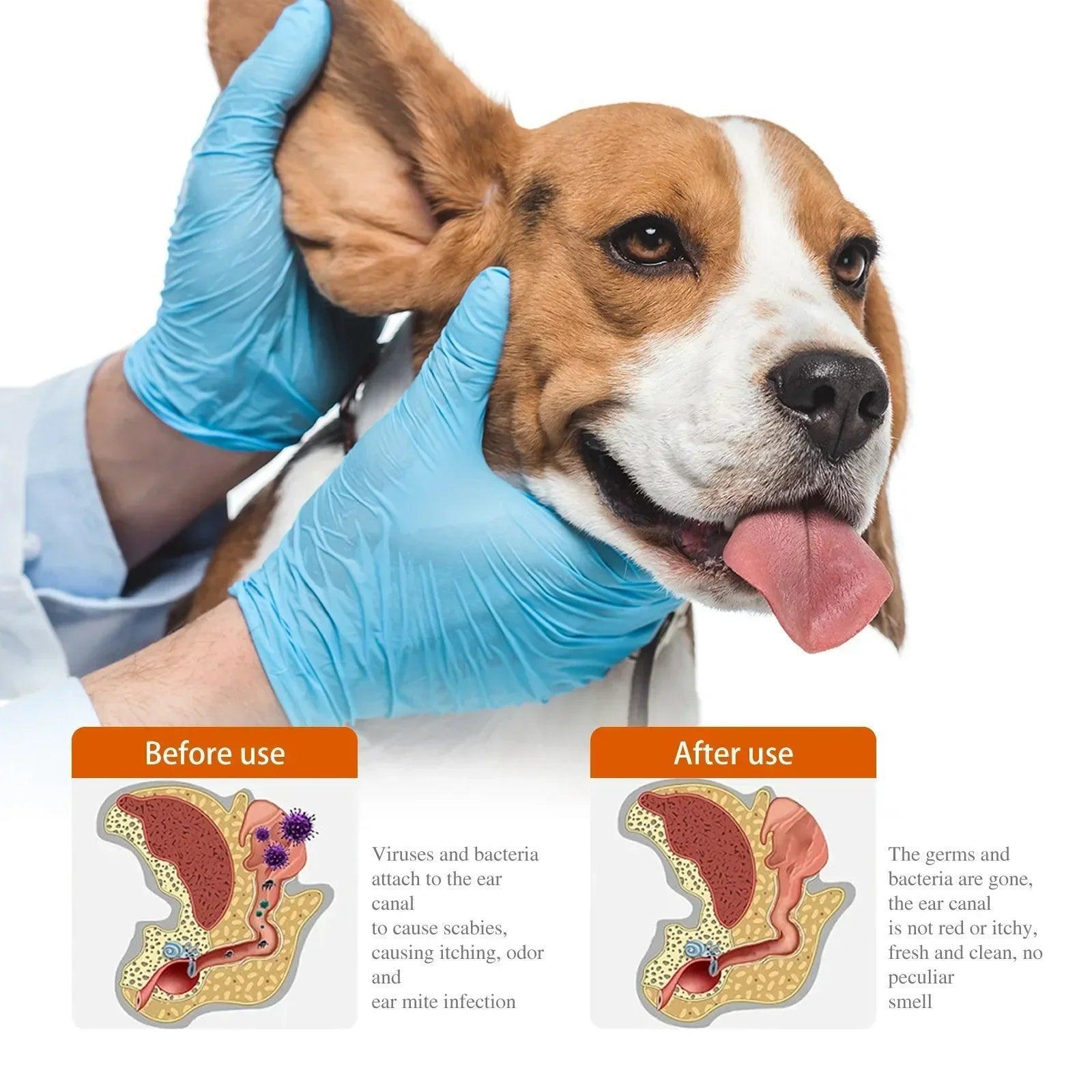 YEGBONG Pet Ear Drops | Ear Mite Deodorization & Cleansing Wash - ClubOn