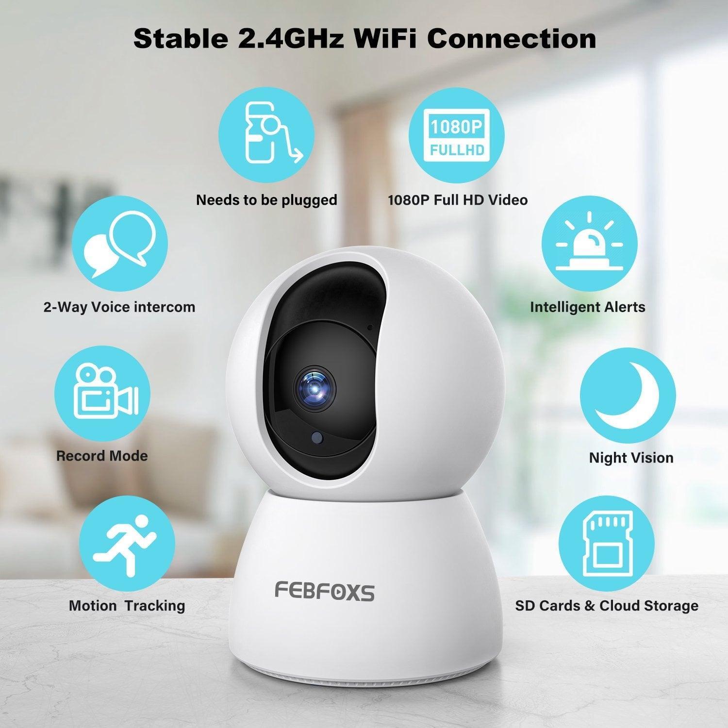 FEBFOXS 1080P Baby Monitor Security Camera - Home Security Solution - ClubOn