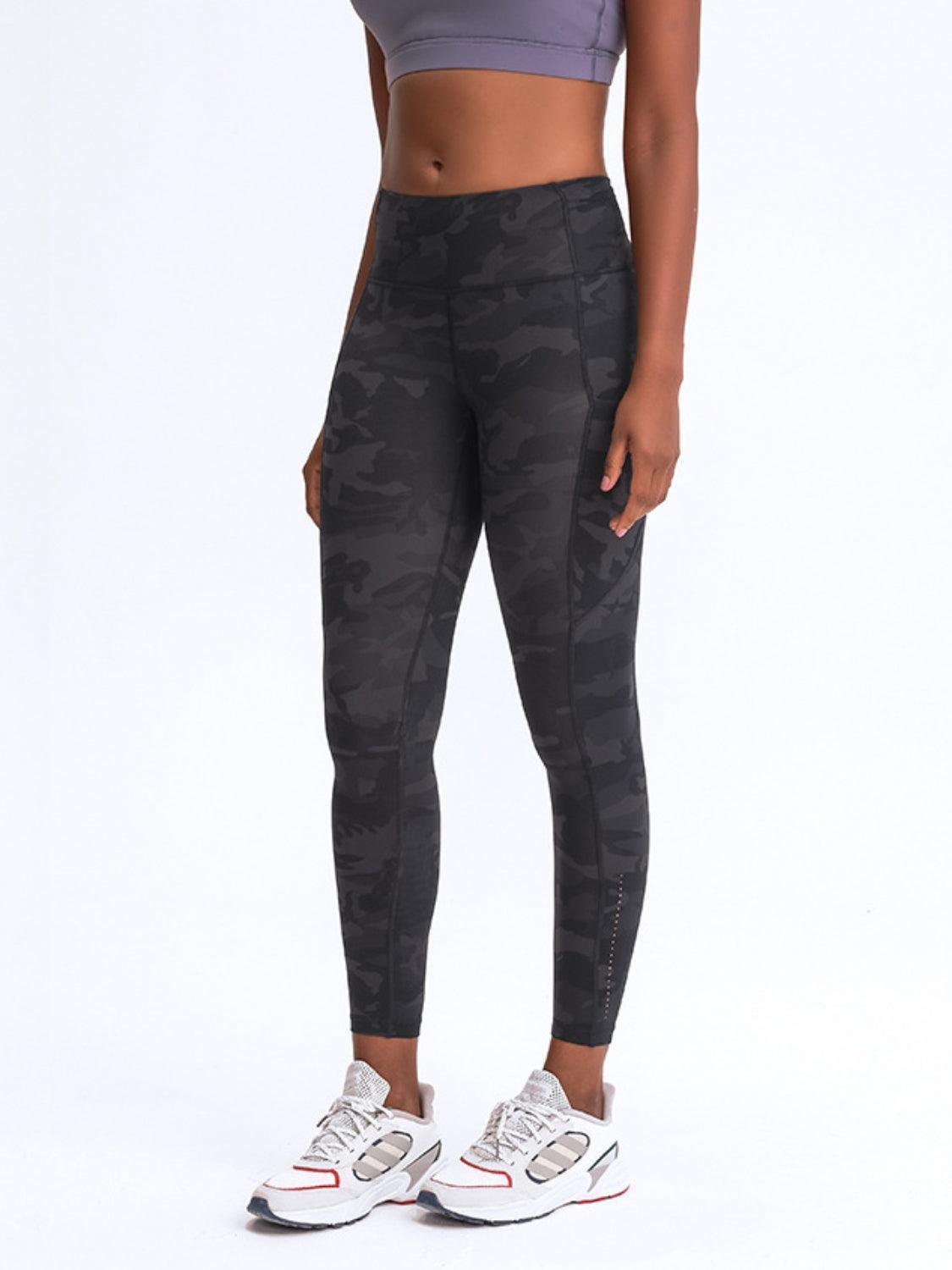 Millennia Wide Waistband Leggings with Pockets - ClubOn