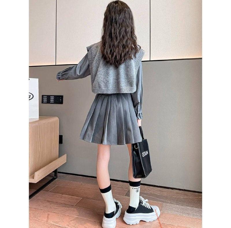 Spring & Autumn Student Girls’ JK Uniform – College Style Suit - ClubOn